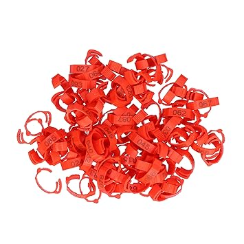 Poultry Leg Bands, 100PCS/Bag Chicken Foot Rings Adjustable for Livestock Farm for Farm