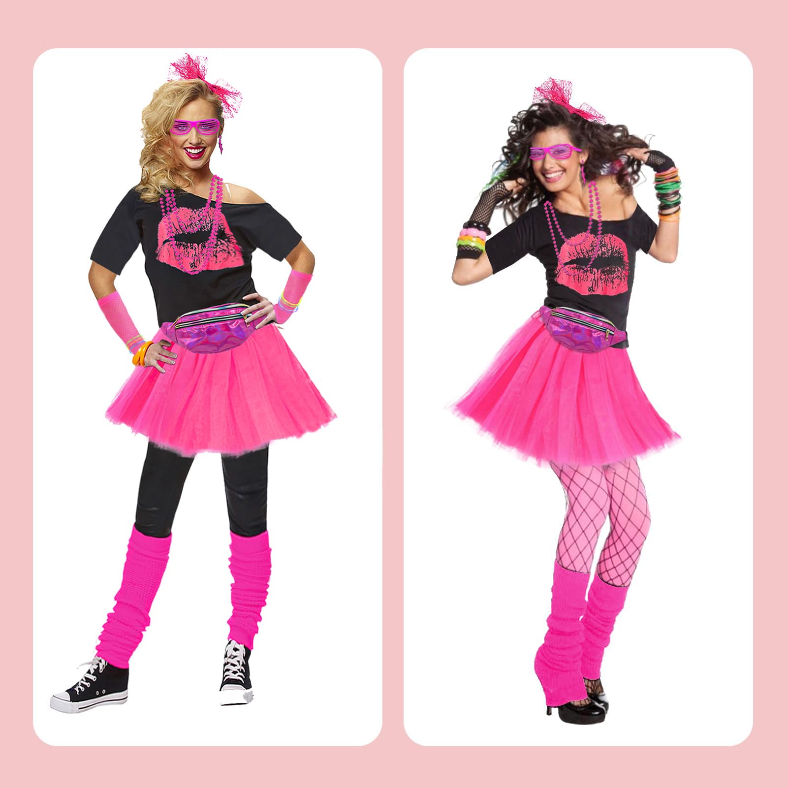 80er 90er Jahre Outfit Damen Set für Mottoparty Karneval Fasching