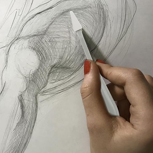 Miniatura 8 de Tofficu Herramienta de dibujo de bocetos, tocones de mezcla para dibujar, suministros de arte de carbón, 2 tocones de mezcla de bocetos y 20 puntas