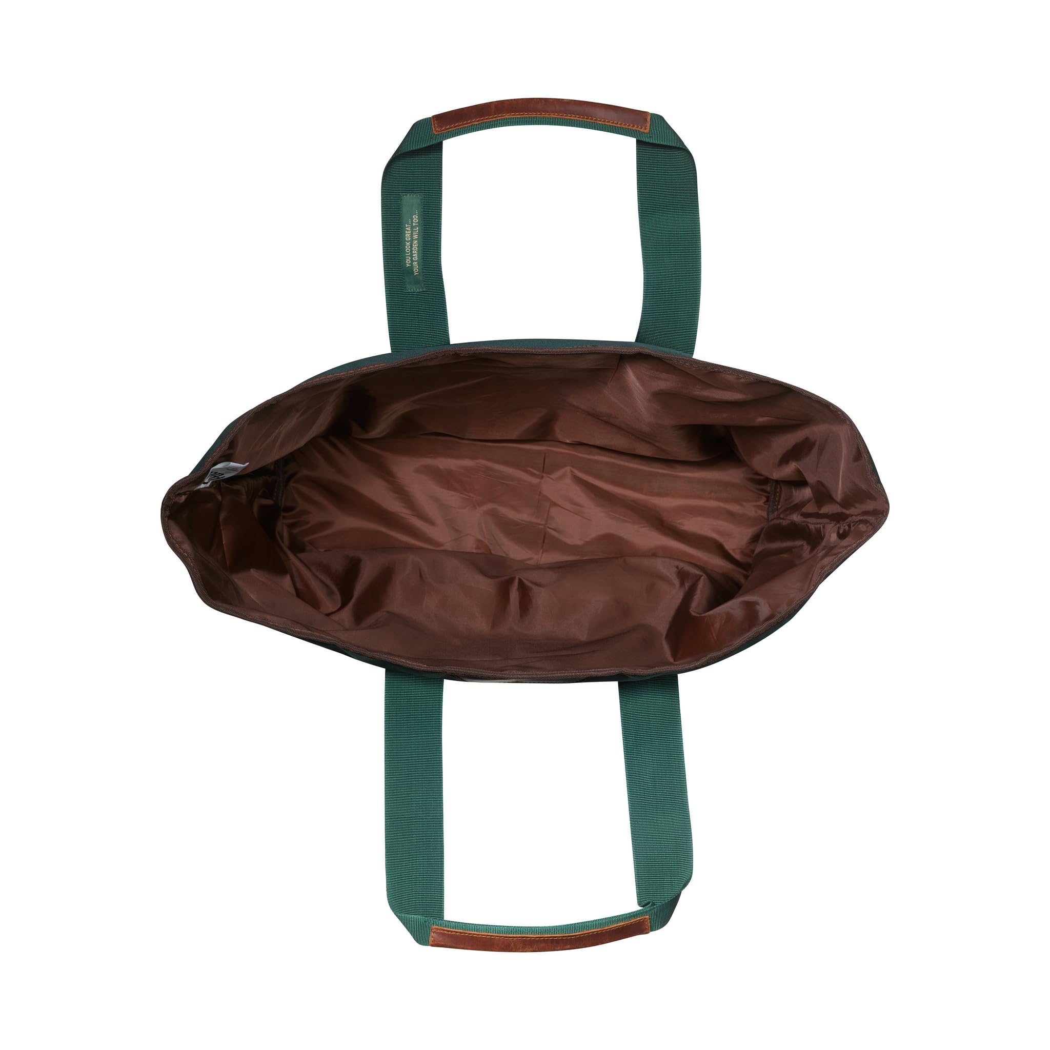 FELCO 481 Borsa Multiuso da Giardino, Tela Idrorepellente, Tasche in Pelle di Bufalo Cerata, Fondo in Pelle Nera, Cinghie Elastiche Dori, 500mm, Design Lifestyle e Pratico