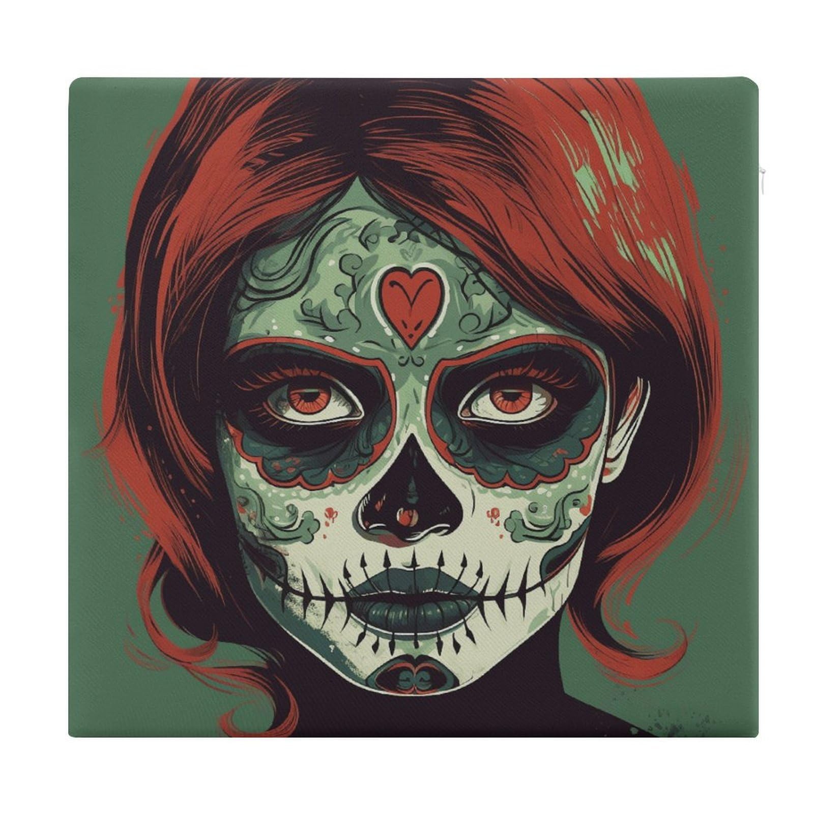Adfgyerh Style Skull Makeup Cushions Memory Foam For Adults, Seat Cushion Chair Pads Soft, Square Pillows For Dining, Kitchen, Office, Patio Chairs