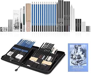 GHB 41pcs Bleistifte Skizzierstifte Set Professional Skizzieren Zeichnen Bleistift Kit Zubehöre für Künstler Anfänger Schü...