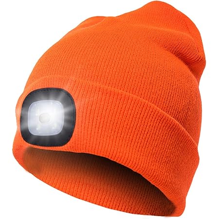 Orange hat with light Clearance