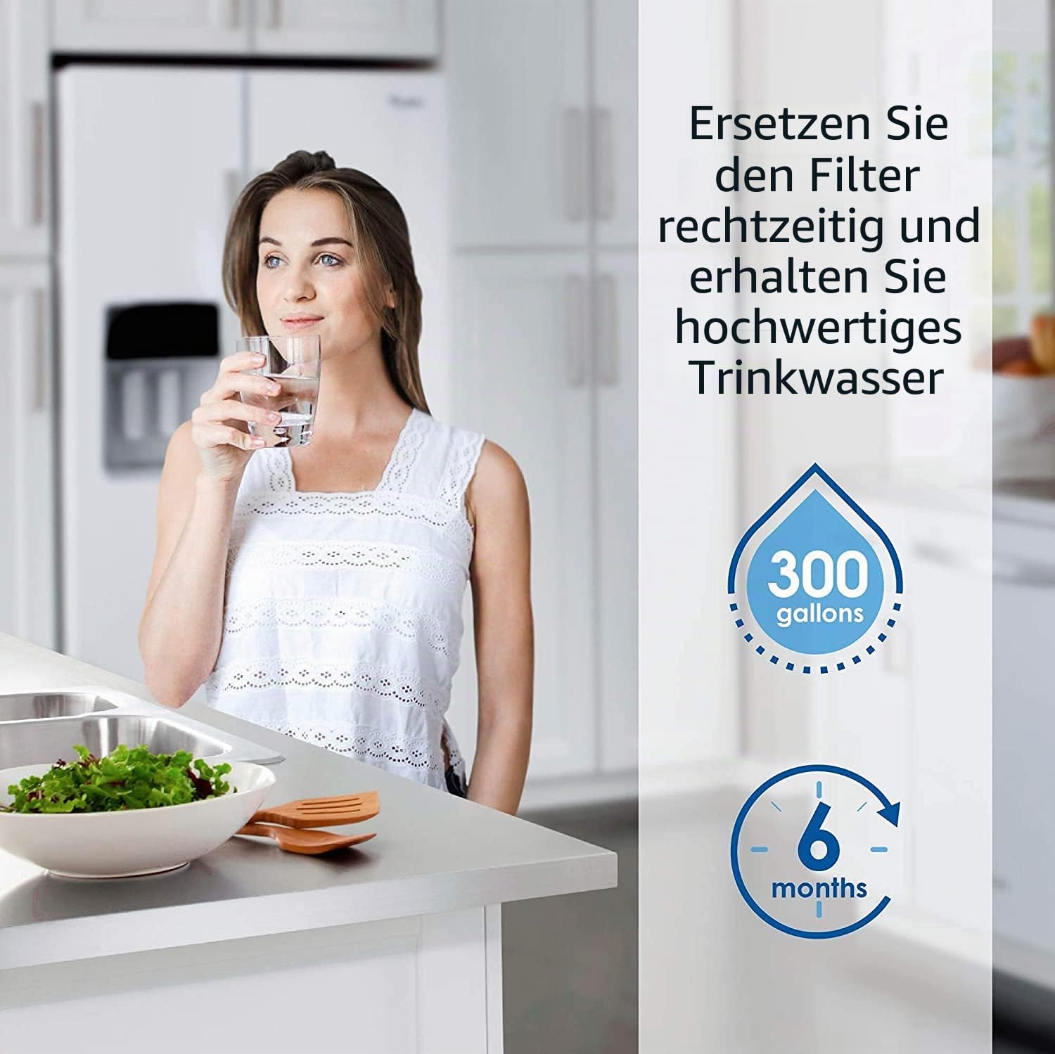 Waterdrop WD-F25 Kühlschrank Wasserfilter Kompatibel mit Bosch Ultra Clarity 644845, Siemens Kühlschrank Bosch 9000077104 740560 (2X)