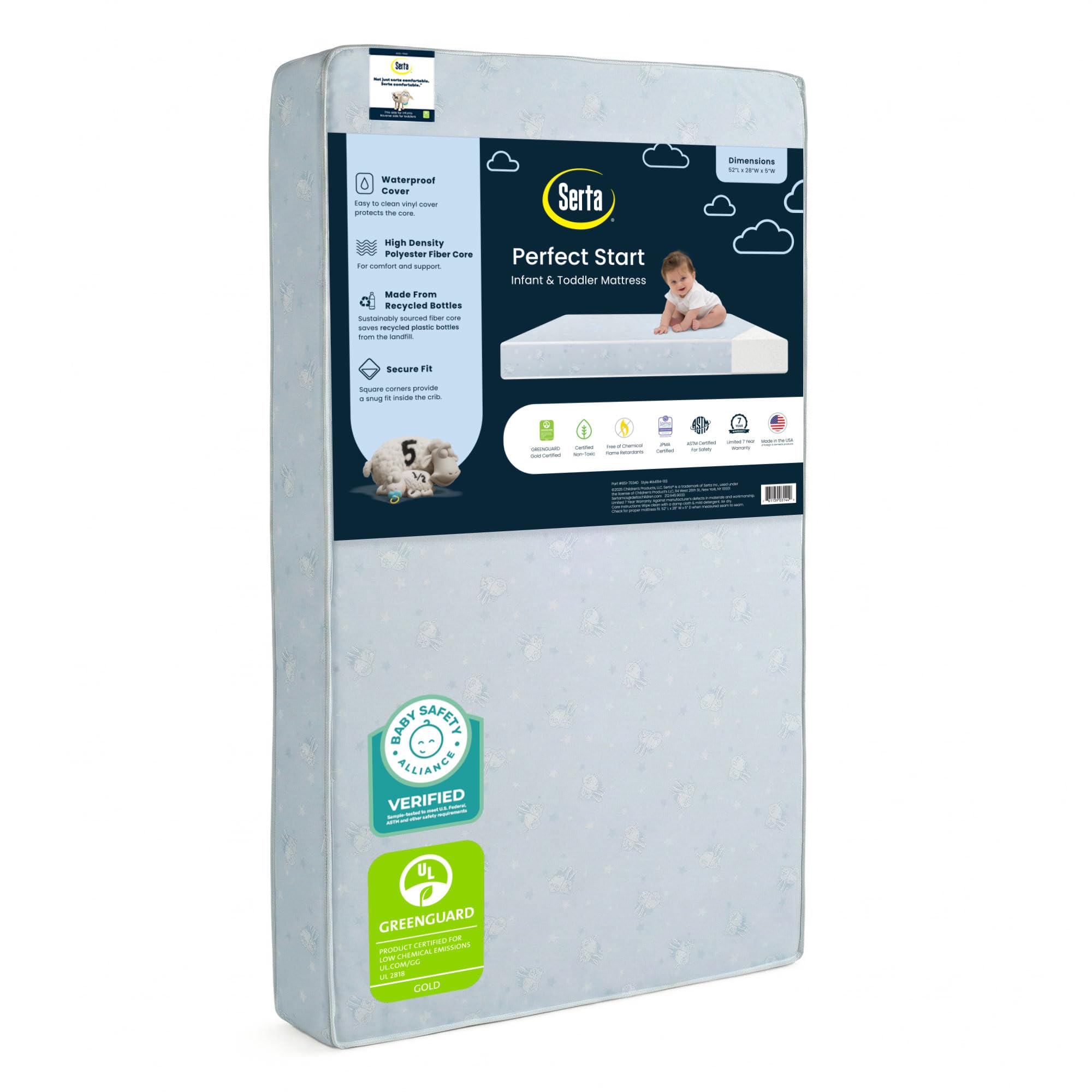 Serta Perfect Start Dual Sided Baby Crib Mattress