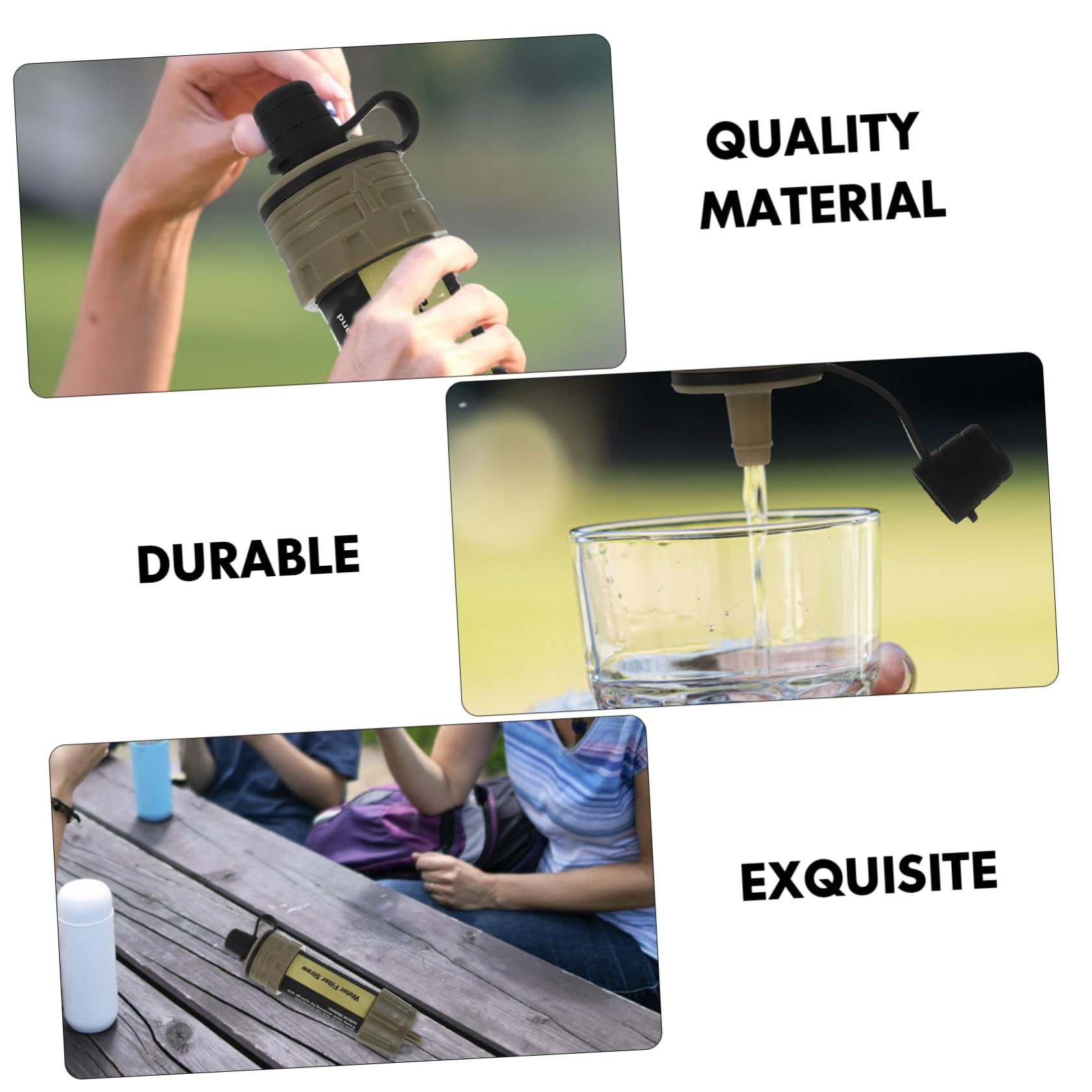 Sosoport 2pièces Filtre à Eau Portable Mini Purificateur Pour Camping Et Activités De Plein Air Élimine Impuretés Et Sédiments Design Léger Et Pratique