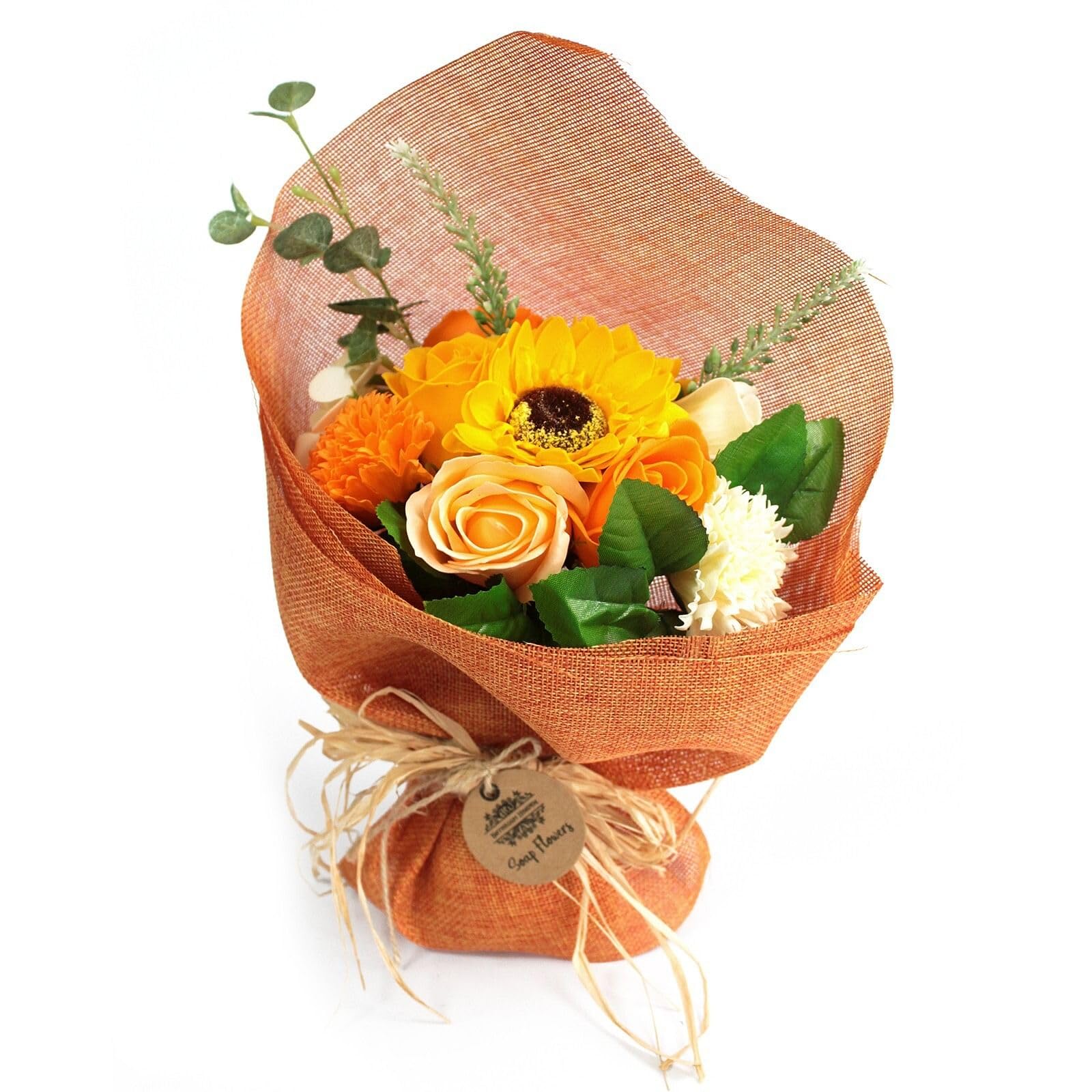 Ancient Wisdom Orange Standing Soap Flower Bouquet