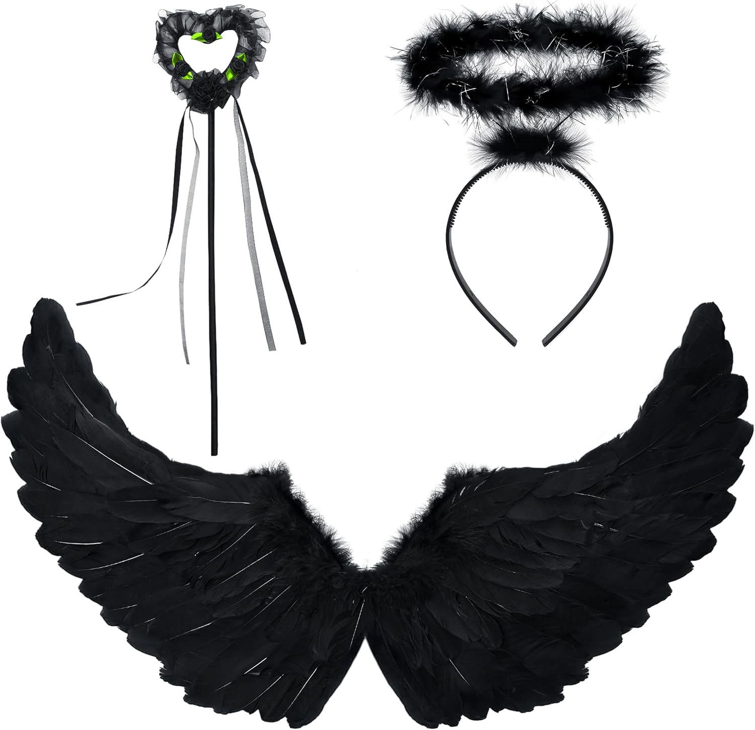 REDSTAR FANCY DRESS 3pc Dark Angel Costume for Women