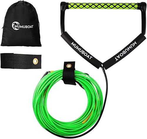 Miniatura 1 de MUMUBOAT Dyneema - Cuerda de wakeboard de 75 pies, cuerda de wakeboard no elástica y mango de esquí acuático para deportes acuáticos, 4 secciones