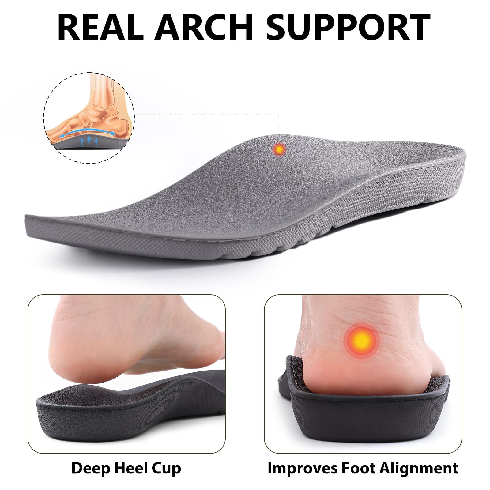 Litfun Zapatilla ortopédica de soporte de arco para mujer para fascitis plantar