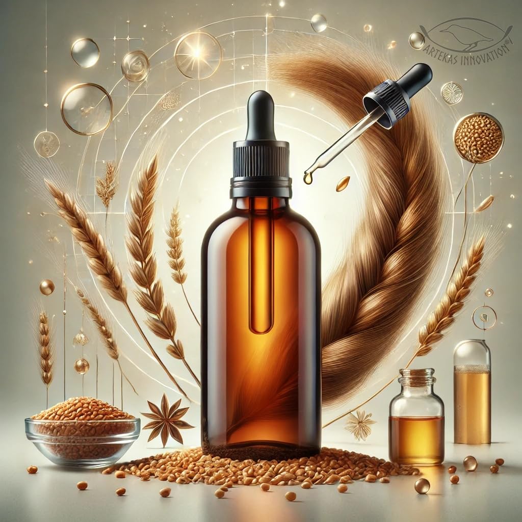 Cosmetic Grade Liquid - Hydrolyzed Plant Protei n - Set for Hair & Skin Care - Wheat, Rice, Soy & Vegetable - 4 x 30 g Amber Glass Dropper Bottles - DIY Shampoo, Conditioner & Skincare Formulations