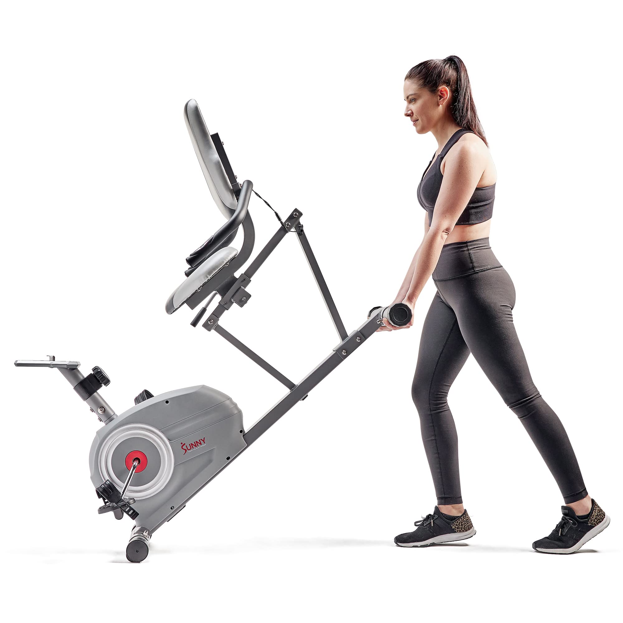 Sunny Health & Fitness Essential Recumbent Exercise Bike with Optional Enhanced Bluetooth and Sunnyfit APP Connectivity