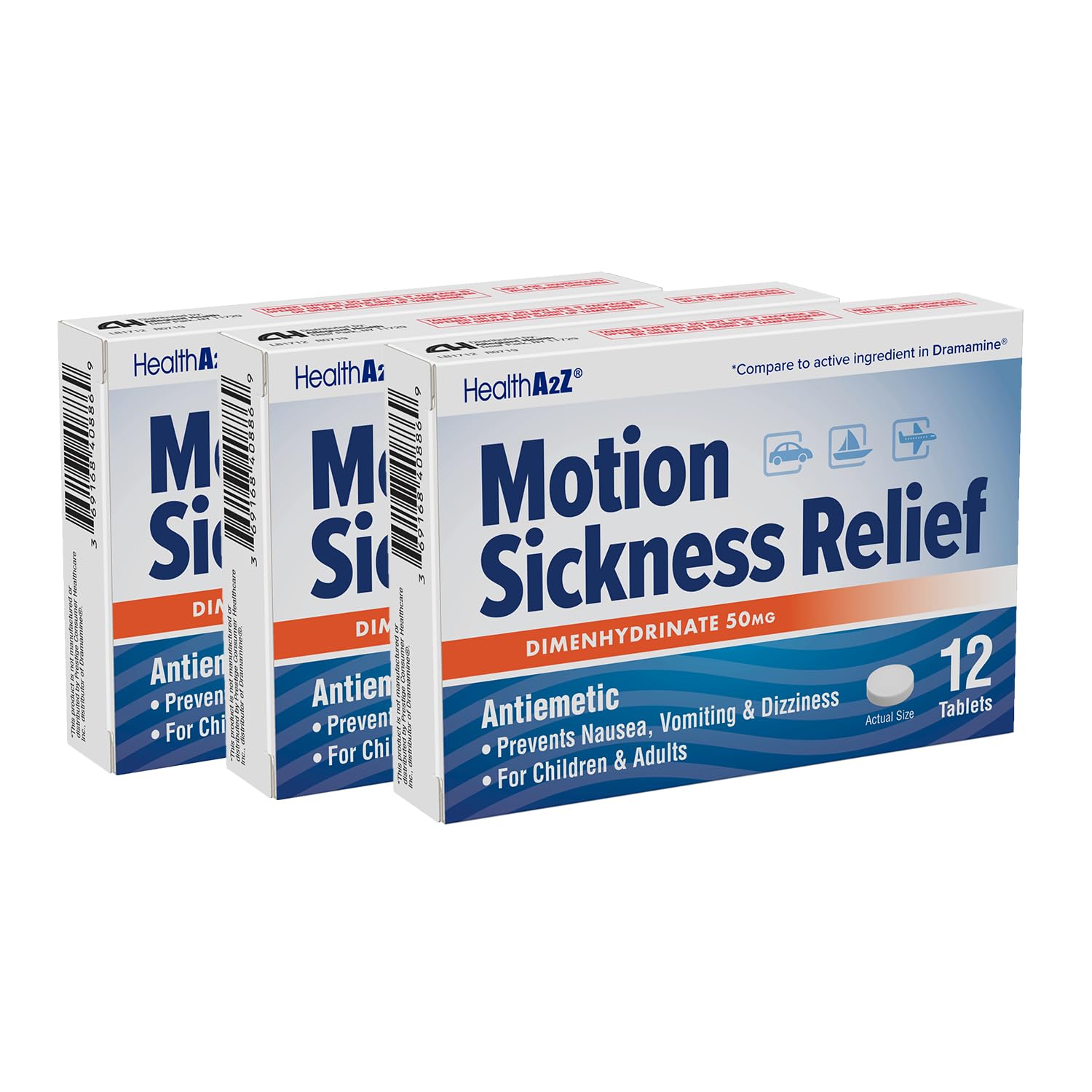 Amazon.com: HealthA2Z® Motion Sickness Relief, Dimenhydrinate 50mg