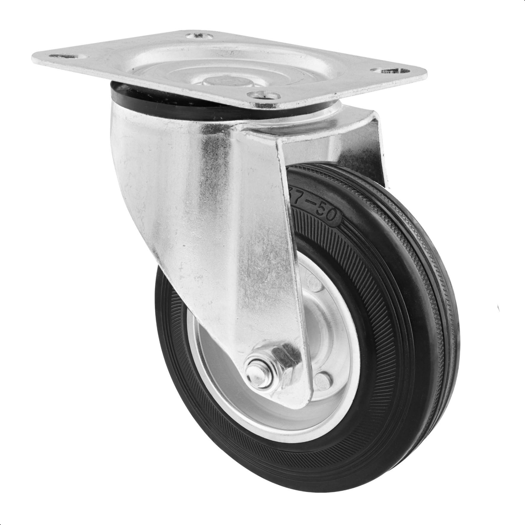 Roulette pivotante souple Wagner Ø 125 mm en acier galvanisé robuste