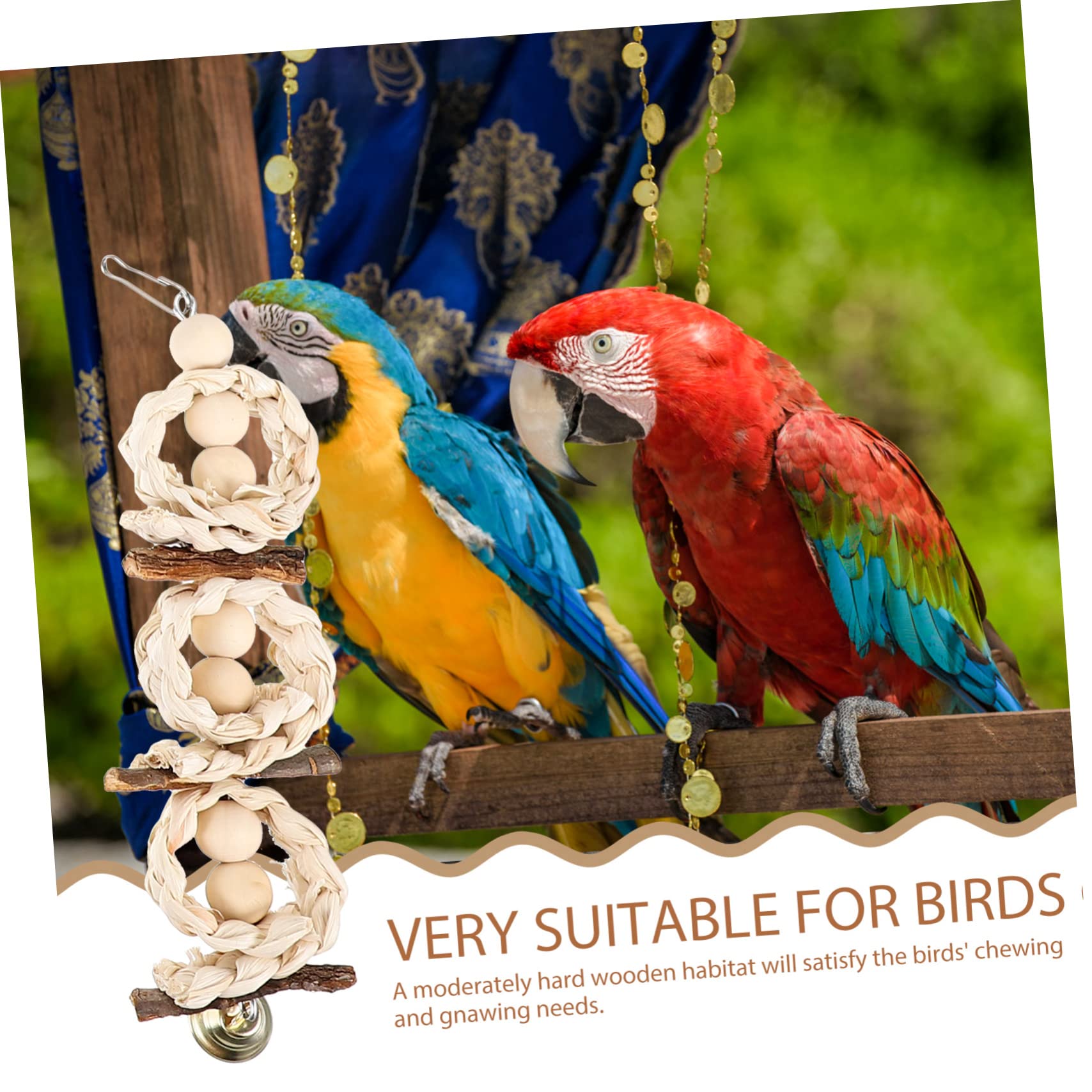 Hohopeti 1satz Hängendes Vogelspielzeug Set Für Papageien Und Sittiche Klettergerüst Kaumaterial Für Große Und Kleine Vögel Sichere Und Langlebige Zubehörteile Für Vogelkäfige