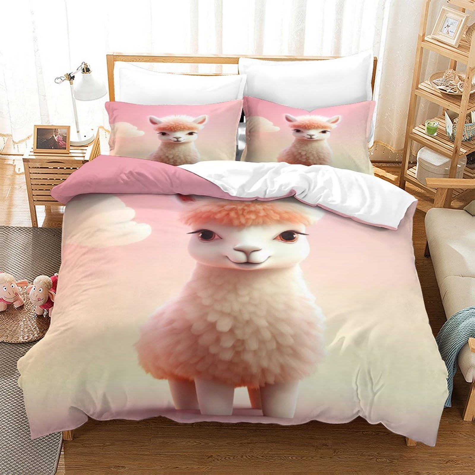 Housse de couette respirante et hypoallergénique en microfibre douce lit king size