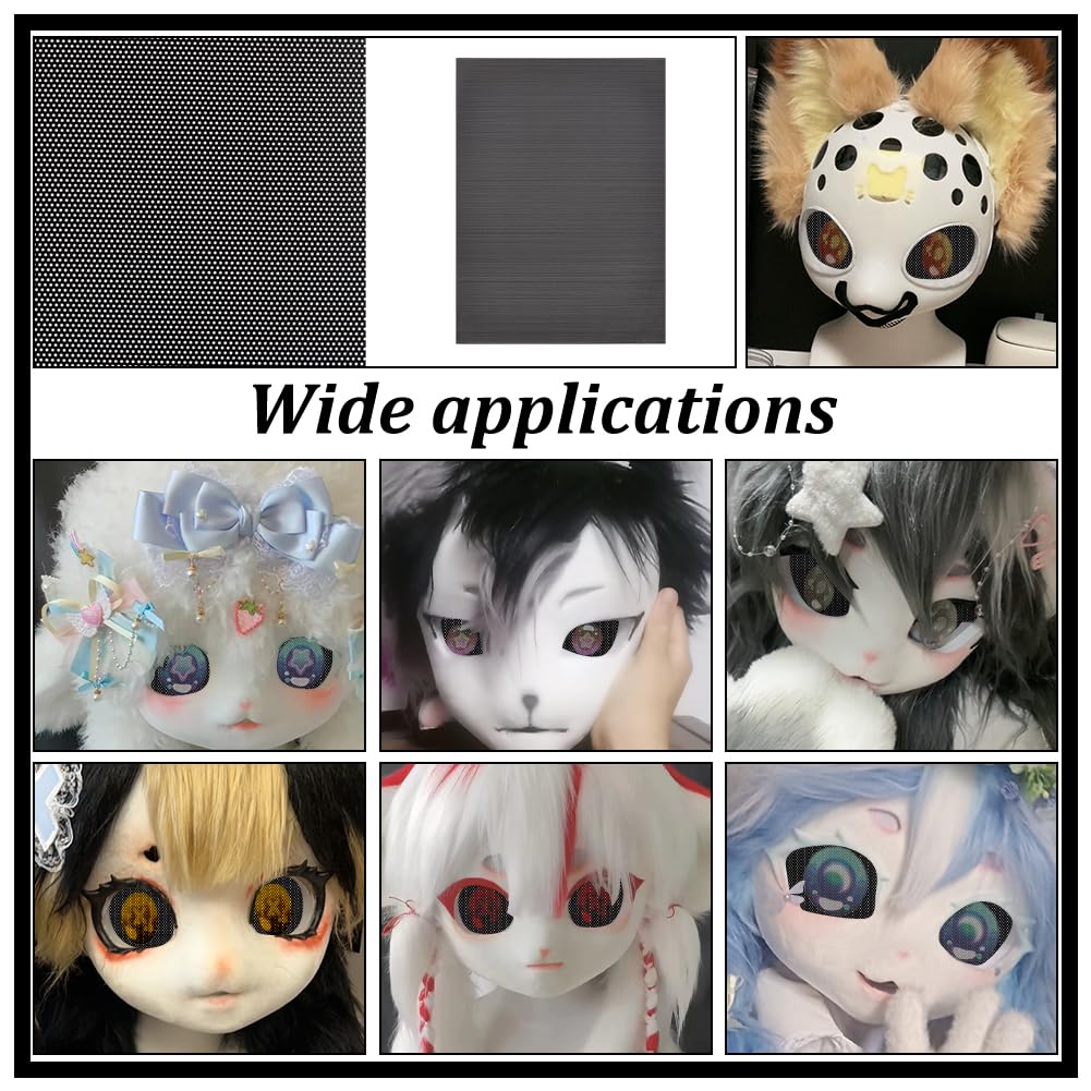 30 Pièces Maille Yeux Diy Tissu Maille Pour Yeux De Fursuit/Cosplay - Lot De 30 Pièces 10x10cm | Léger, Transparent, Pour Masques Animaux DIY Accessoire Costume Animal