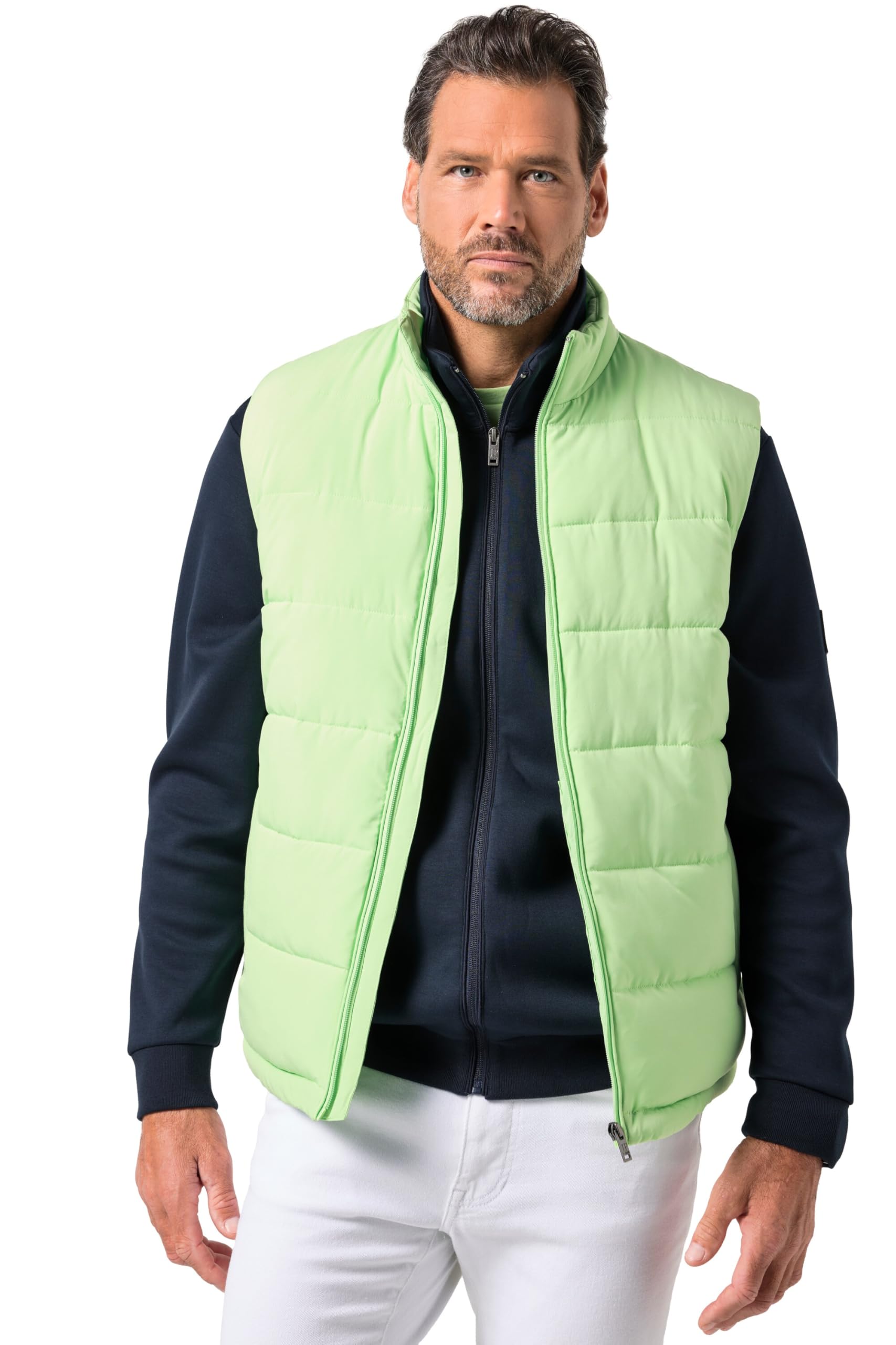JP 1880 Herren große Größen Übergrößen Menswear L-8XL Steppweste, Stehkragen, Zipper, Daunen-Look 845455