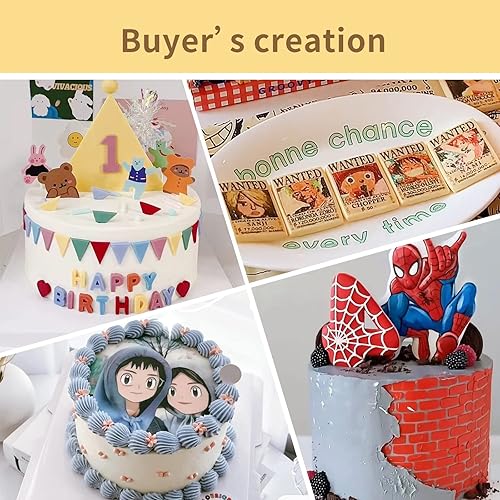 Miniatura 6 de Hojas de glaseado comestibles (hojas de hielo): 25 unidades de papel de impresora comestible blanco para pastel, 11.7 x 8.3 pulgadas, tamaño A4