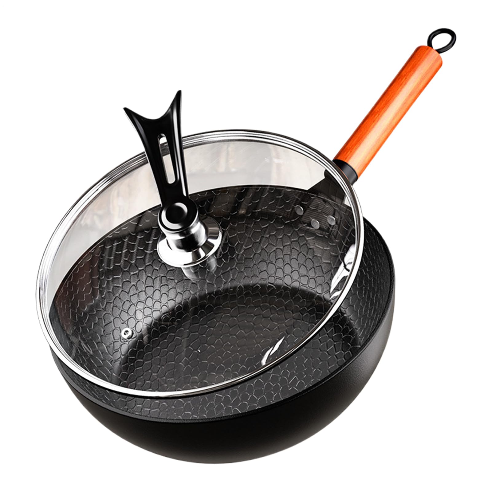 Generisch Non Stick Frying Pan, ręcznie robiony młotek Skillet, kompatybilny z płytą indukcyjną, w zestawie trwała powłoka do domu, mieszkania, na kemping, śniadanie, 2,76