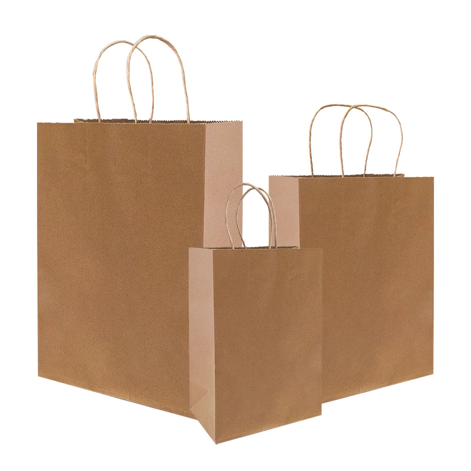 vanhel Paquete de 90 bolsas de papel kraft con asas, bolsas de regalo de varios tamaños, bolsas de papel kraft a granel, maleza, cumpleaños, regalos, fiestas, bolsas de mercancía al por menor