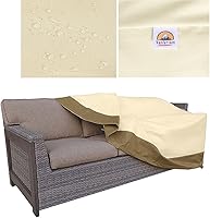 Vista 8 de Funda impermeable para muebles de exterior para sofá de 3 plazas, protección para todo tipo de clima, funda impermeable para sofá grande para patio