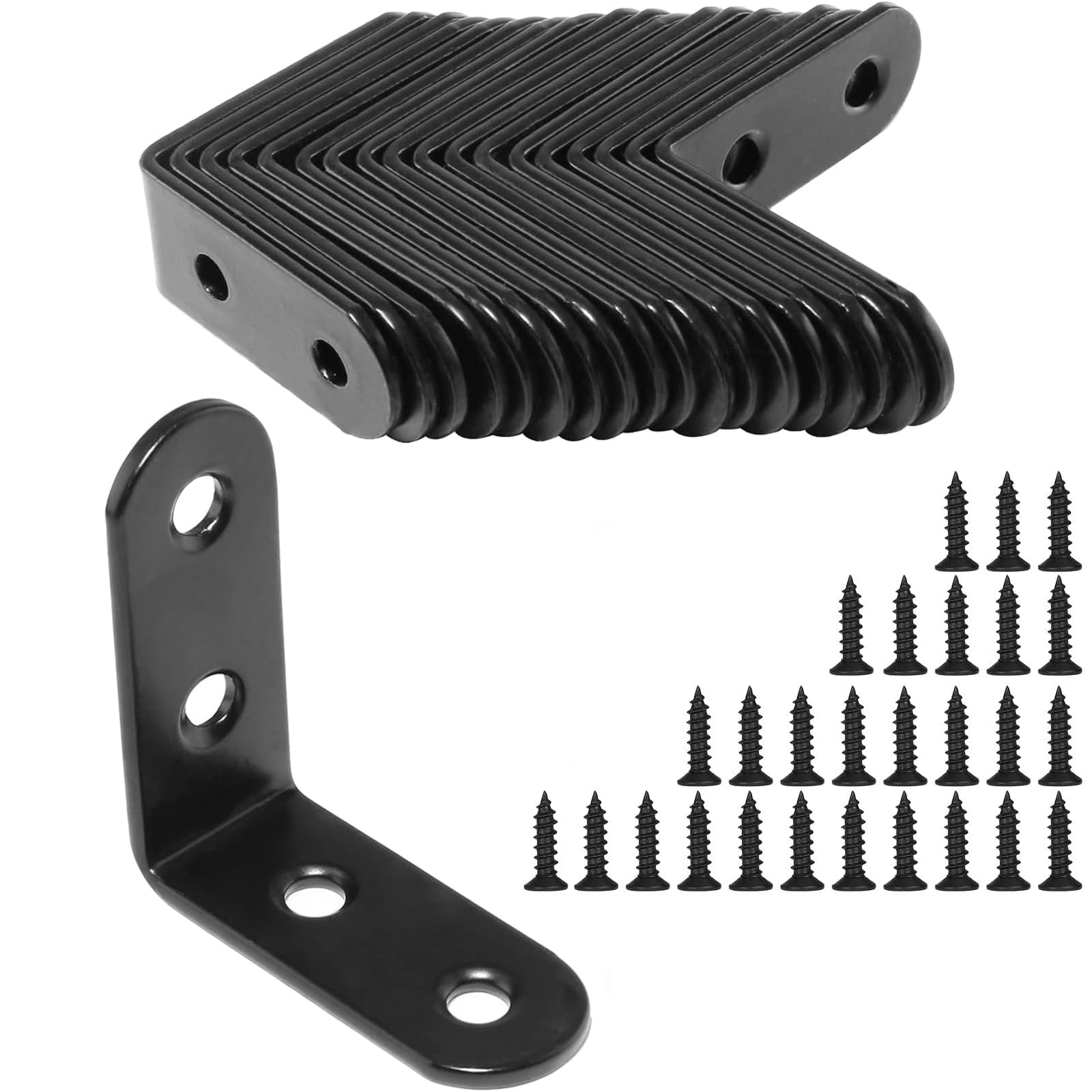 25Pcs L Bracket Corner Braces, 40 x 40mm Stainless Steel Corner Brackets, 90 Degree Right Angle Bracket