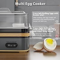Vista 4 de Evoloop - Olla rápida para huevos eléctrica con capacidad para 6 huevos, para cocción de huevos blandos, medianos, duros, con máquina de escalfar