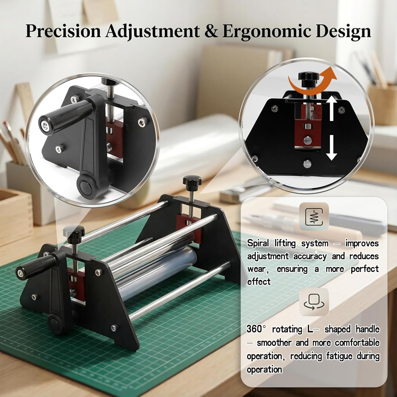 Printing Press, Basic Etching Machine, Professional Printing Machine with Felt & Base Plate, Fit for Etching, Embossing, Monotype, Lithography, Relief Block Printing, 11 ""L x 10"" W x 7.2 ""H