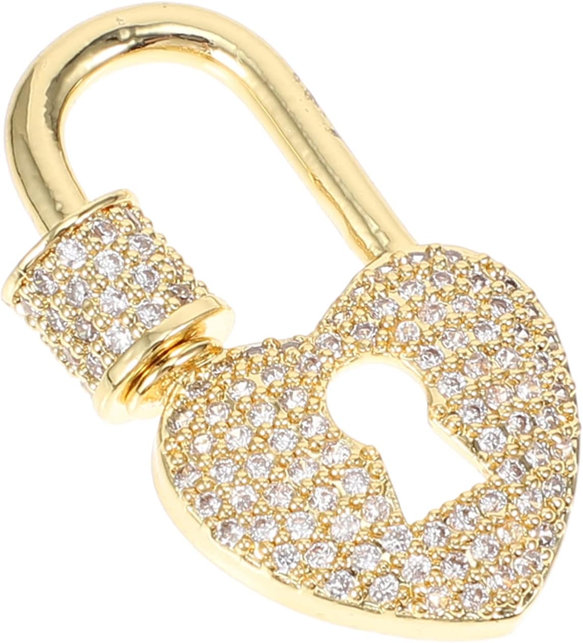 EXCEART Heart Keyhole Necklace Clasp Durable Jewelry Connector for DIY Jewelry Making Lightweight Compact Gold Tone Necklace Chain Closure