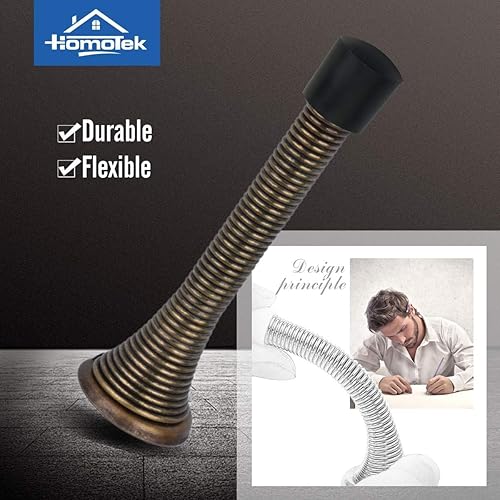 Miniatura 74 de HOMOTEK - Paquete de 30 tapones de puerta con parachoques de goma de 3-1/8 pulgadas, resorte flexible, resistente para puerta, parachoques de puerta