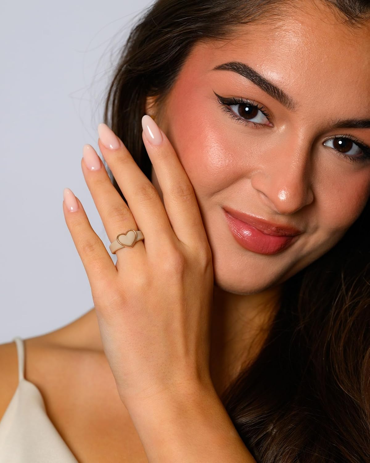 Rinfit Women’s Heart Ring – Silicone Wedding Band with Metal Heart, Cubic Zirconia or Plain Metal Frame - Patent Pending Design - Image 7