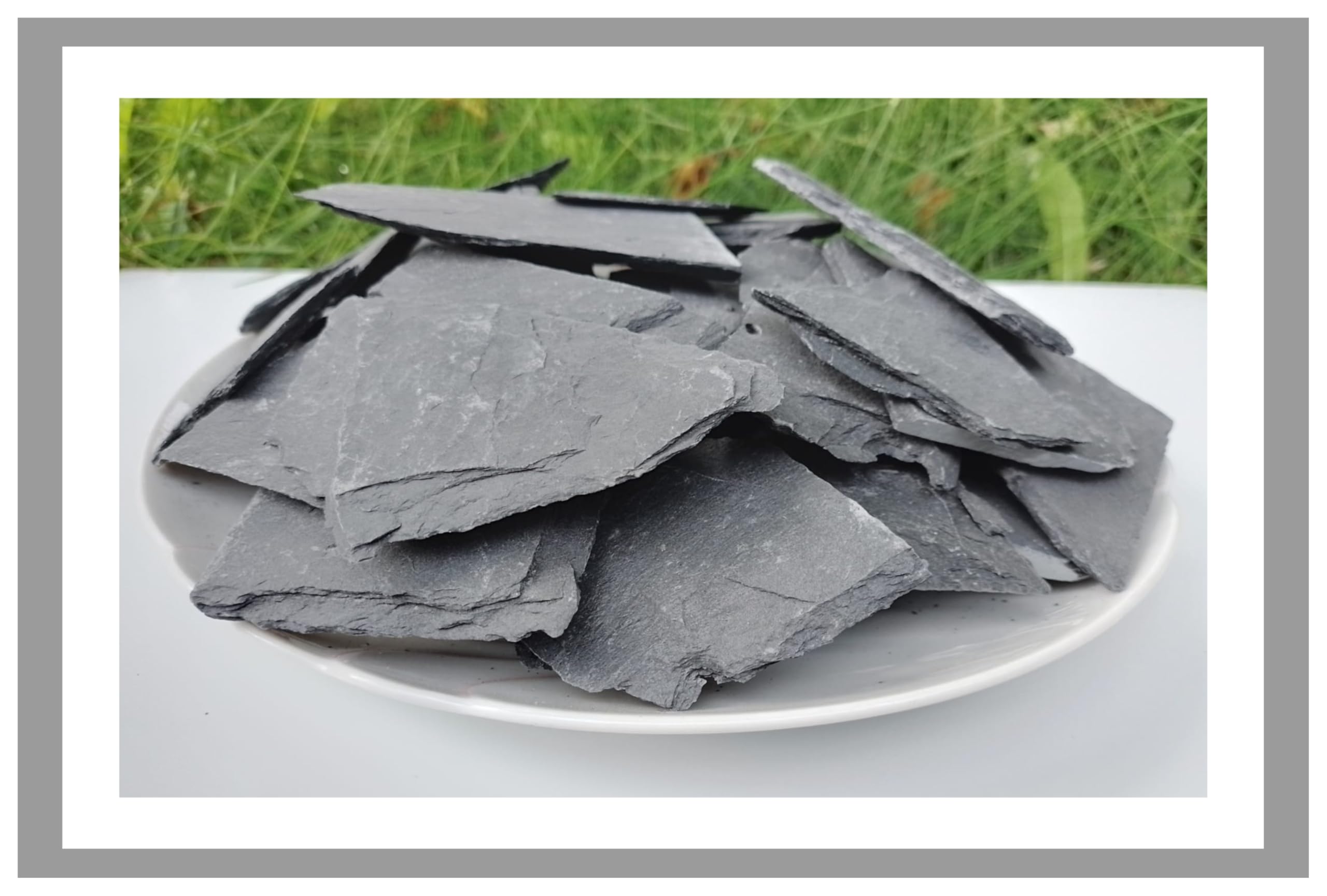 Produktbild von Schiefersplitt 40–70 Mm Mit Schnittkanten – 25 Kg Ziersplitt, Bruchplatten, Schwarz, Für Gartengestaltung