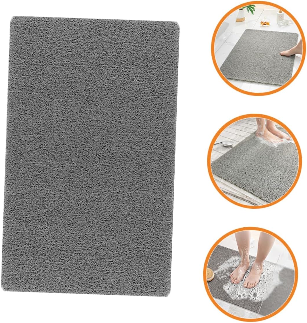 Bathroom -Skid Mat Thick Floor Rug for Kitchen and Bathtub Grey Bath Mat Non- Doormat for Home Decor and Safety