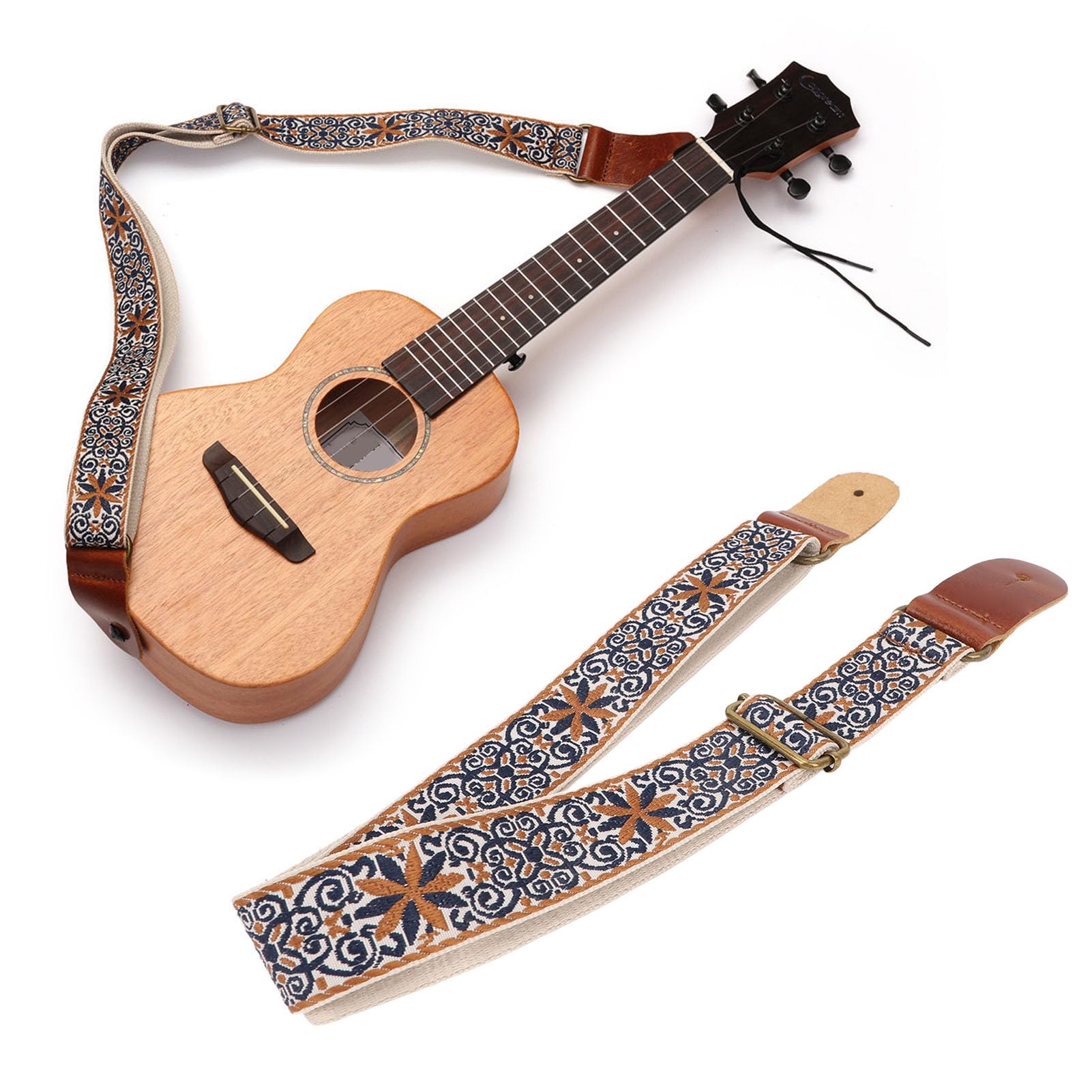 Boucle De Ceinture Ancienne En Forme De Mandoline Avec Notes De Musique - Métal Vintage - Occasion