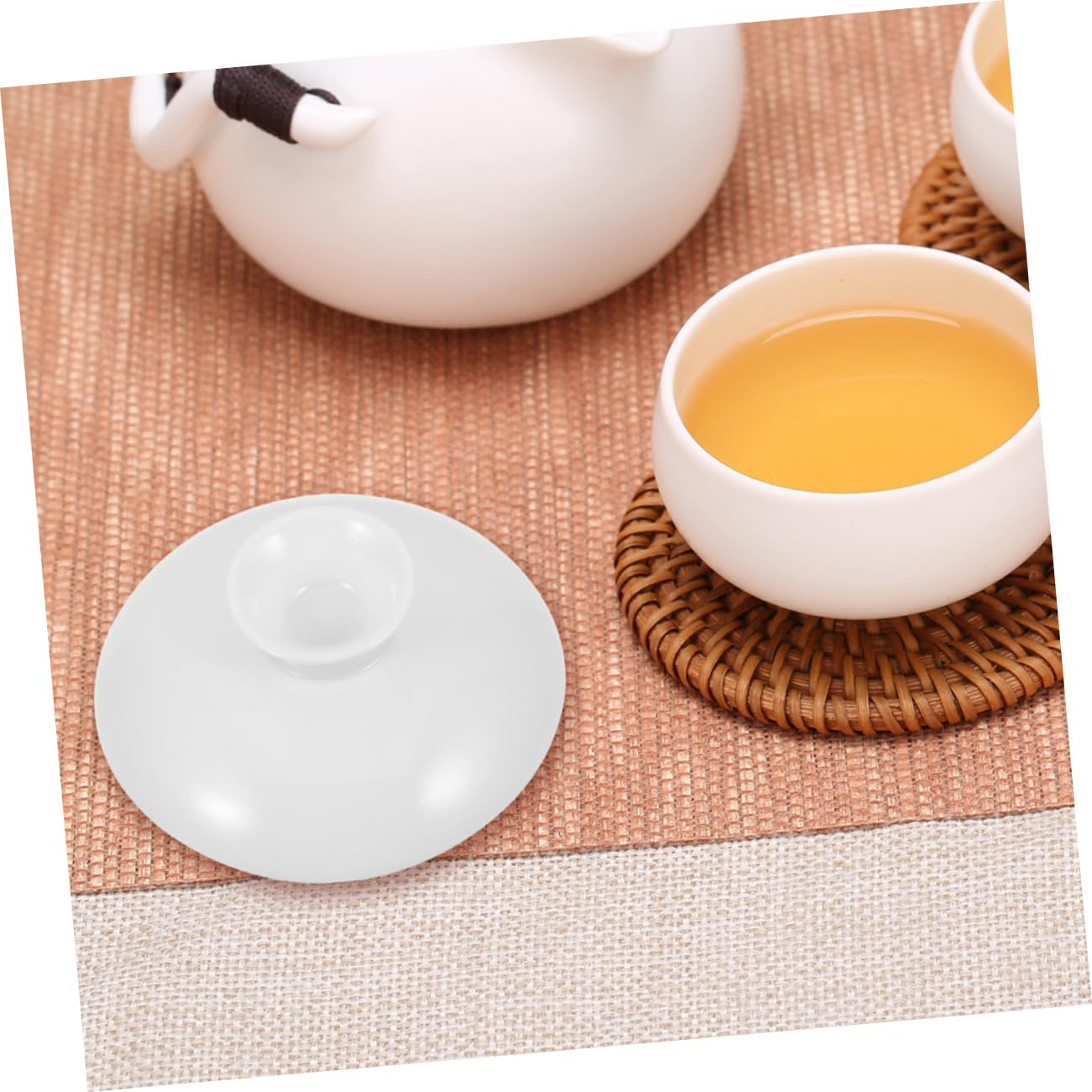 SMASOLO Tapa de Taza de Cerámica para Té Azul y 7 Cm, Cubierta Resistente al Calor, Accesorio para Teteras y Cuencos, Adecuado para Hogar y Oficina, Tapa Repuesto Elegante y Funcional