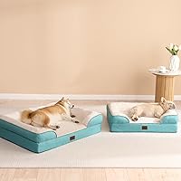 Vista 226 de EHEYCIGA - Cama ortopédica para perro grande, impermeable, de espuma viscoelástica y espuma tipo caja de huevos, bordes elevados, antideslizante