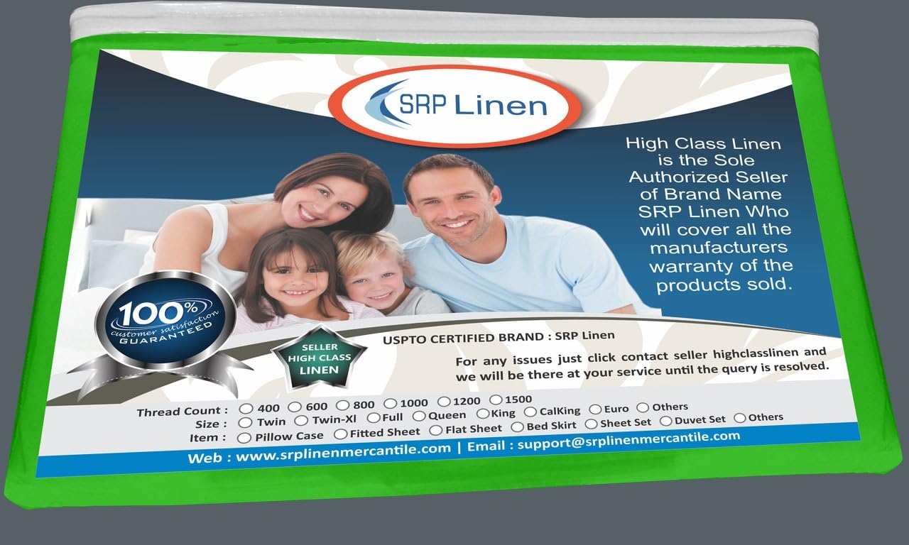 400 Thread Count Solid Pattern Super Soft 100% Egyptian Cotton Excellent Bed Skirt with 9" Inches Drop Length - (Queen, Parrot Green)