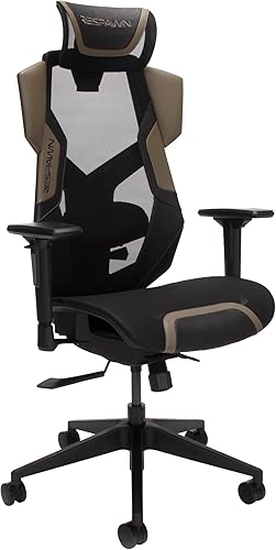RESPAWN FLEXX - Silla de juegos de malla con soporte lumbar, controles de tensión reclinableinclinación, brazos ajustables, peso máximo de 300