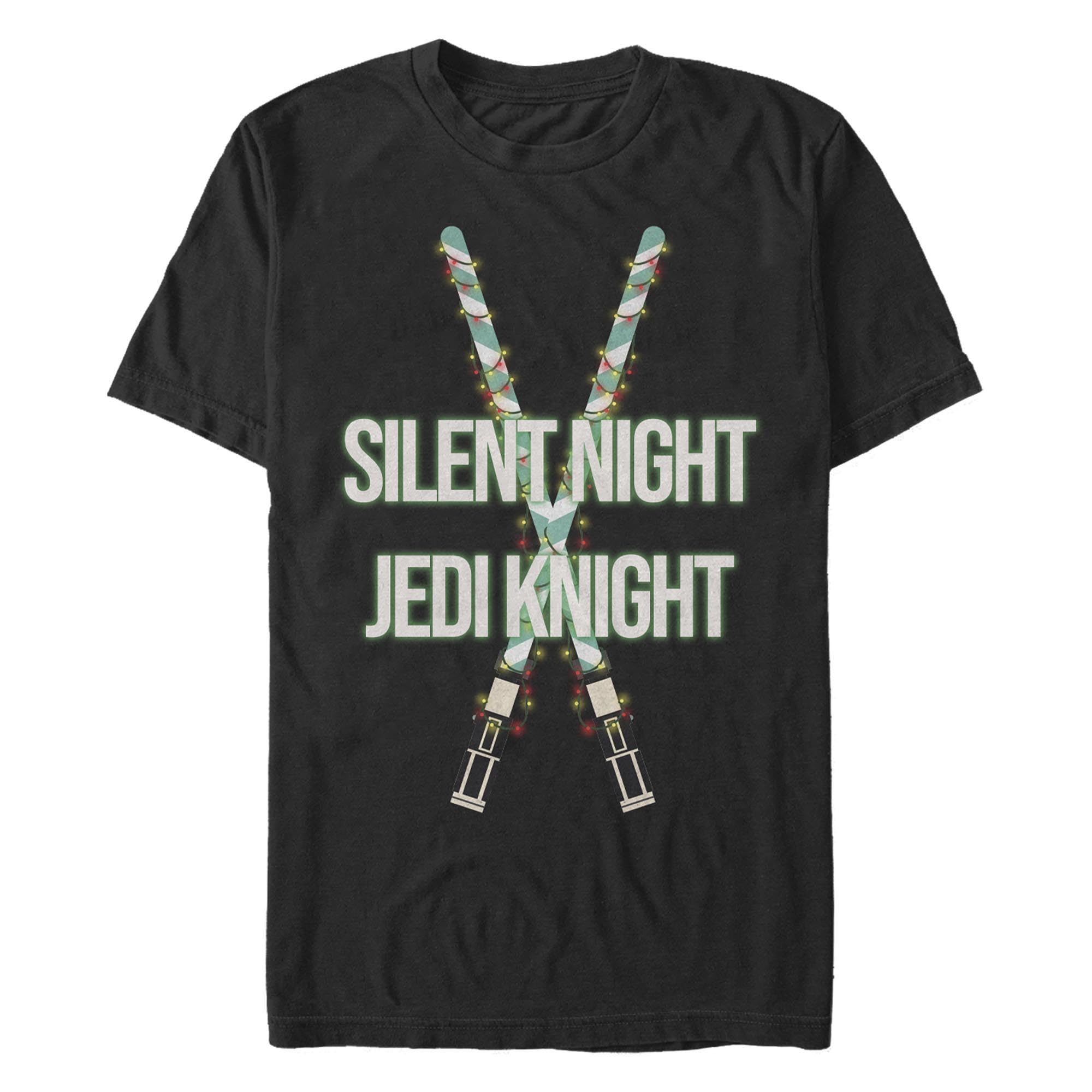 Star Wars Maglietta da Uomo con sciabole di Luce Natalizia, Colore Nero, XXL, Nero