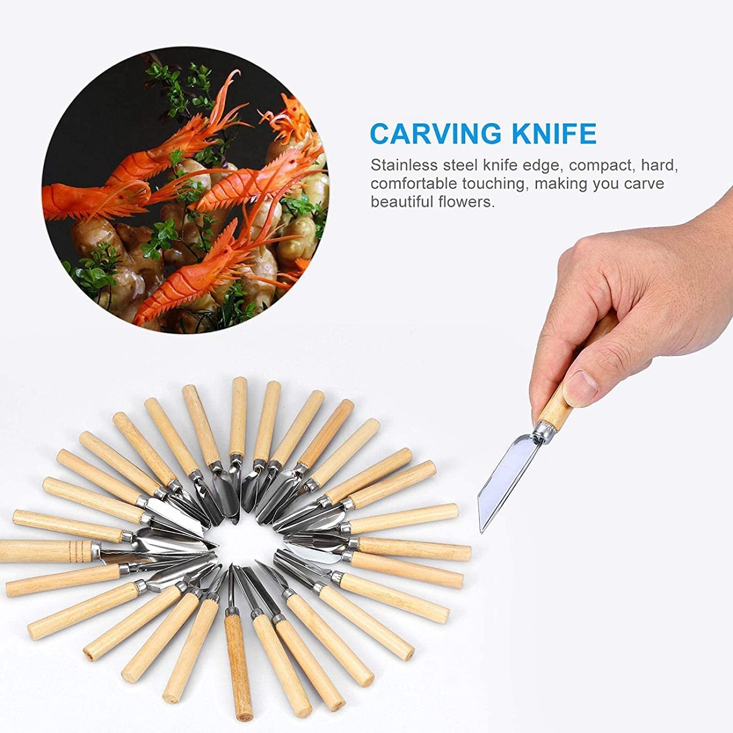 Utensile da Intaglio da Cucina, 80 Pezzi Coltelli da Intaglio, Kit di Strumenti da Intaglio Culinario per Sbucciare Frutta e Verdura Set di Coltelli da Intaglio per Frutta