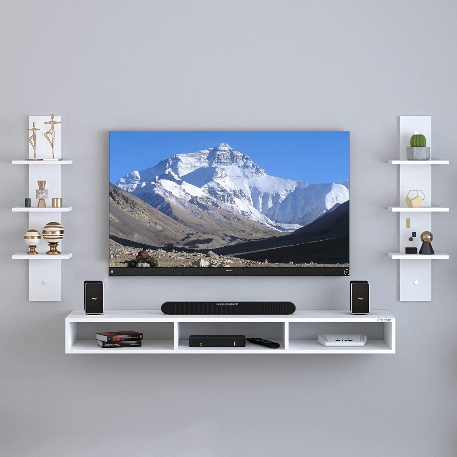 U T E E Z Wood Tv Entertainment Unit For Living Room Wall Mount Tv Panel Set-Up Box Holder/Tv Unit Wall Mount Tv Engineered Wood Beautiful Laminated (32 Inch Tv) (White) (B0C4ZJVRDV) Amazon Price History, Amazon Price Tracker
