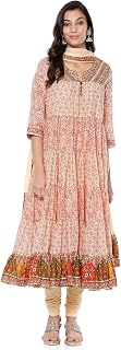BIBA Women Cotton Anarkali Printed Suit Set Price In India