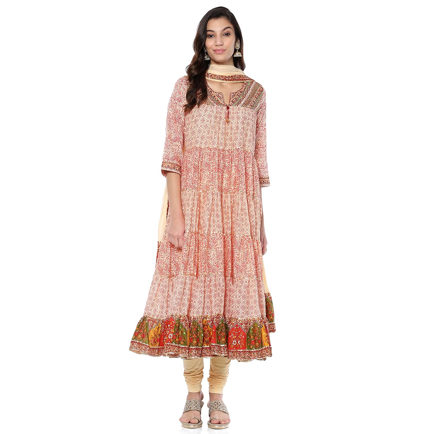 BIBA Women Cotton Anarkali Printed Suit Set - Review, Price and Buying Guide