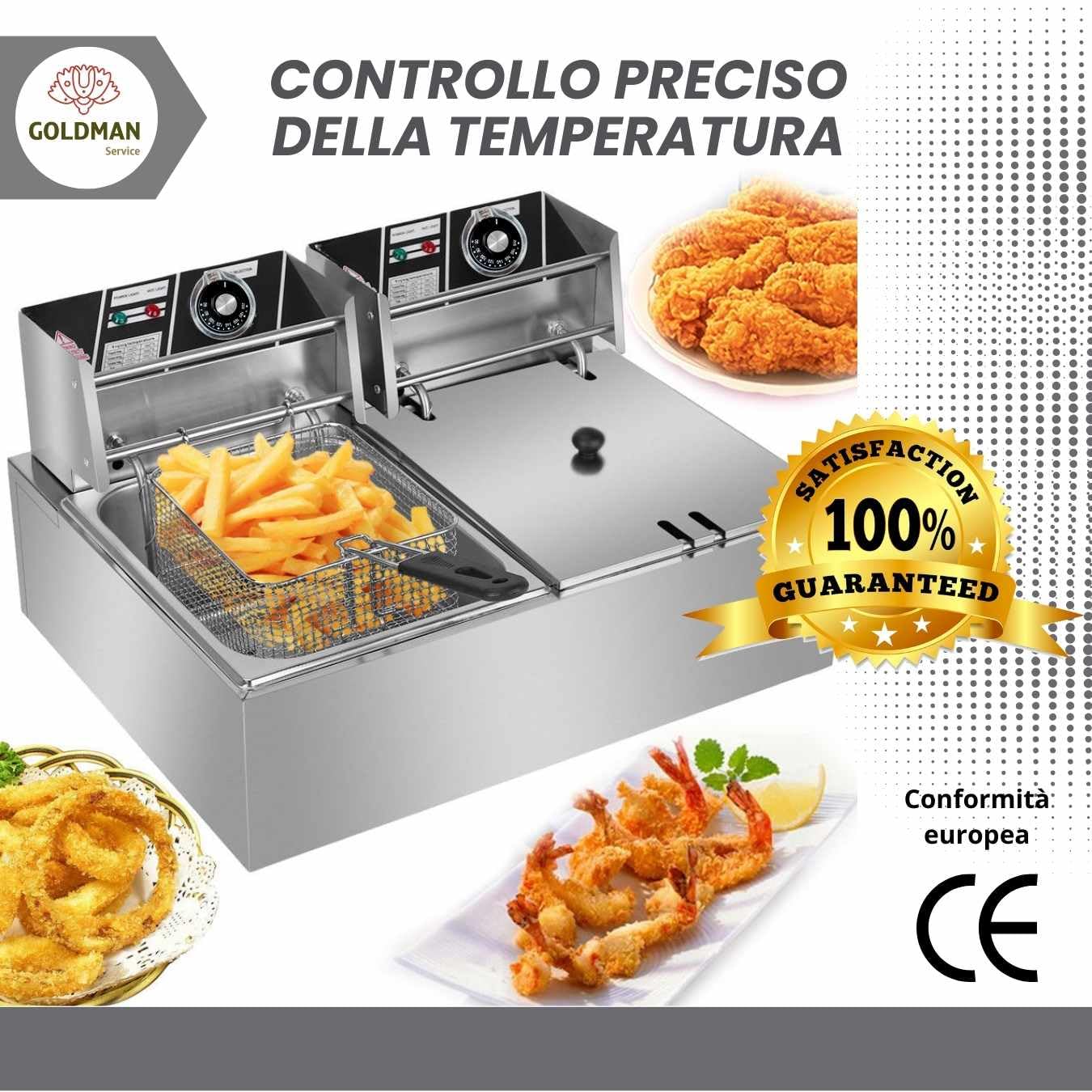 GOLDMAN SERVICE | Termostato universale per friggitrice industriale Ricambio universale con regolatore (da 50° a 205° C), 24007