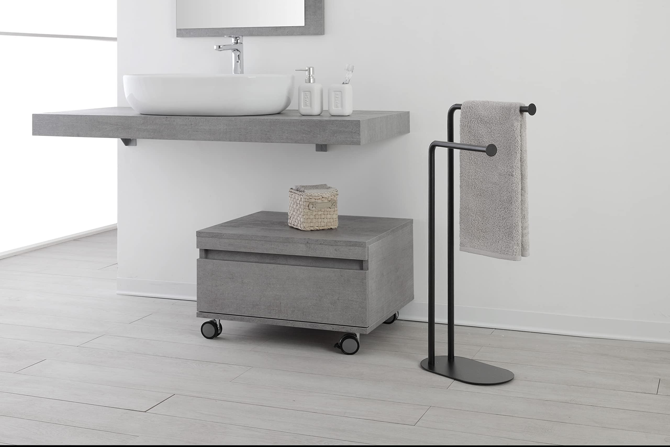 BREND PIANTANA PORTASCIUGAMANI 2 POSTI BRACCI COLORE NERO BAGNO