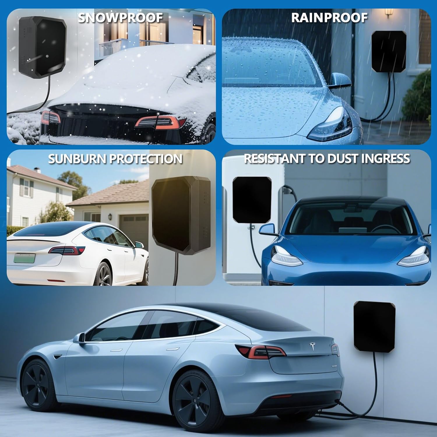 Outdoor Charger Station Cover Box fit for Tesla gen 3th Wall Connector & Most EV Charger, Waterproof （with Upgraded Sealing Gasket） Dustproof (for Outdoor ONLY) Wall Mount Charger Enclosure