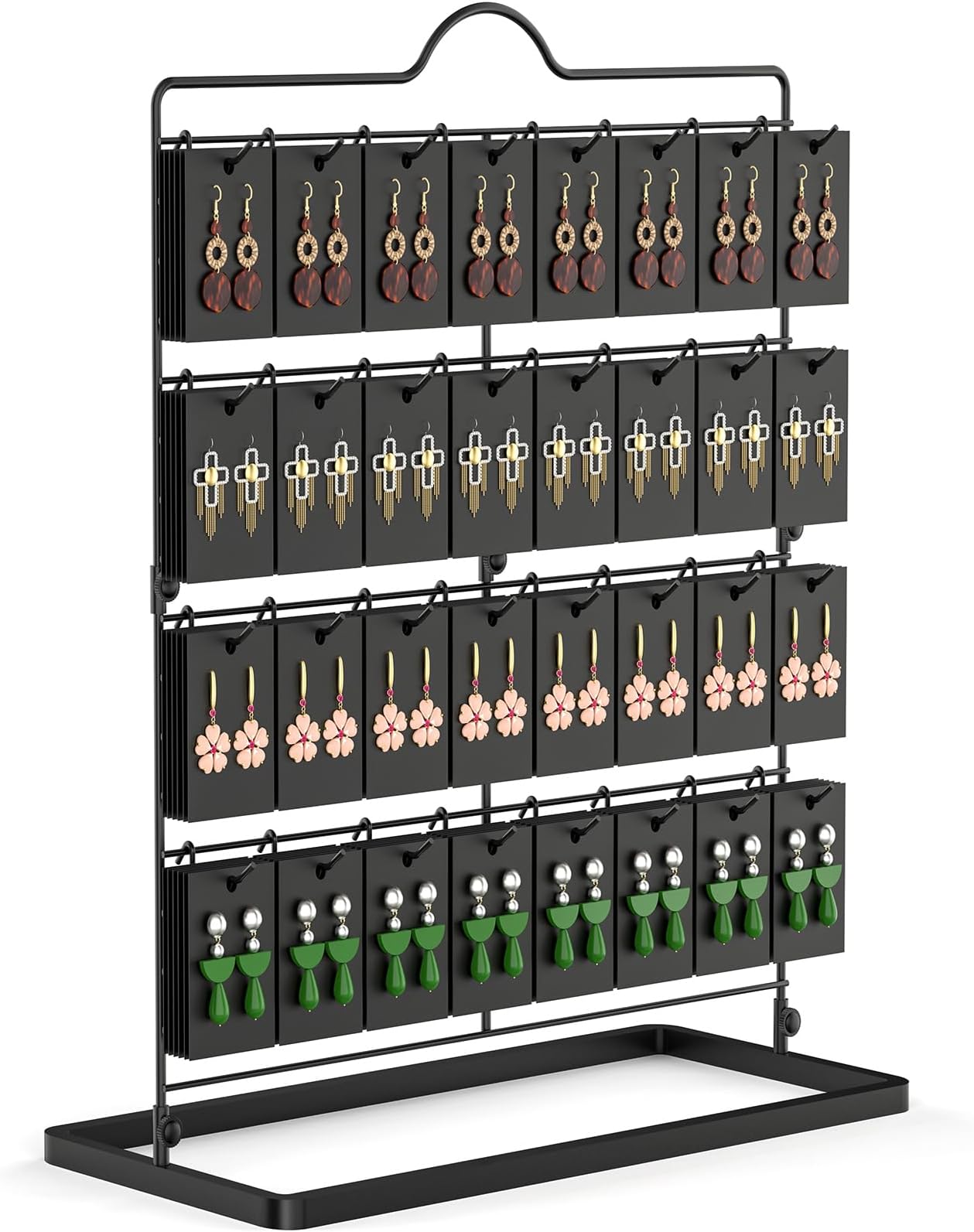 TJ.MOREE Jewelry Display for Vendors, Earring Display Stand for Selling, Necklace Display Stands Earring Cards for Selling Bracelets, Hair Accessories (16 Hooks)