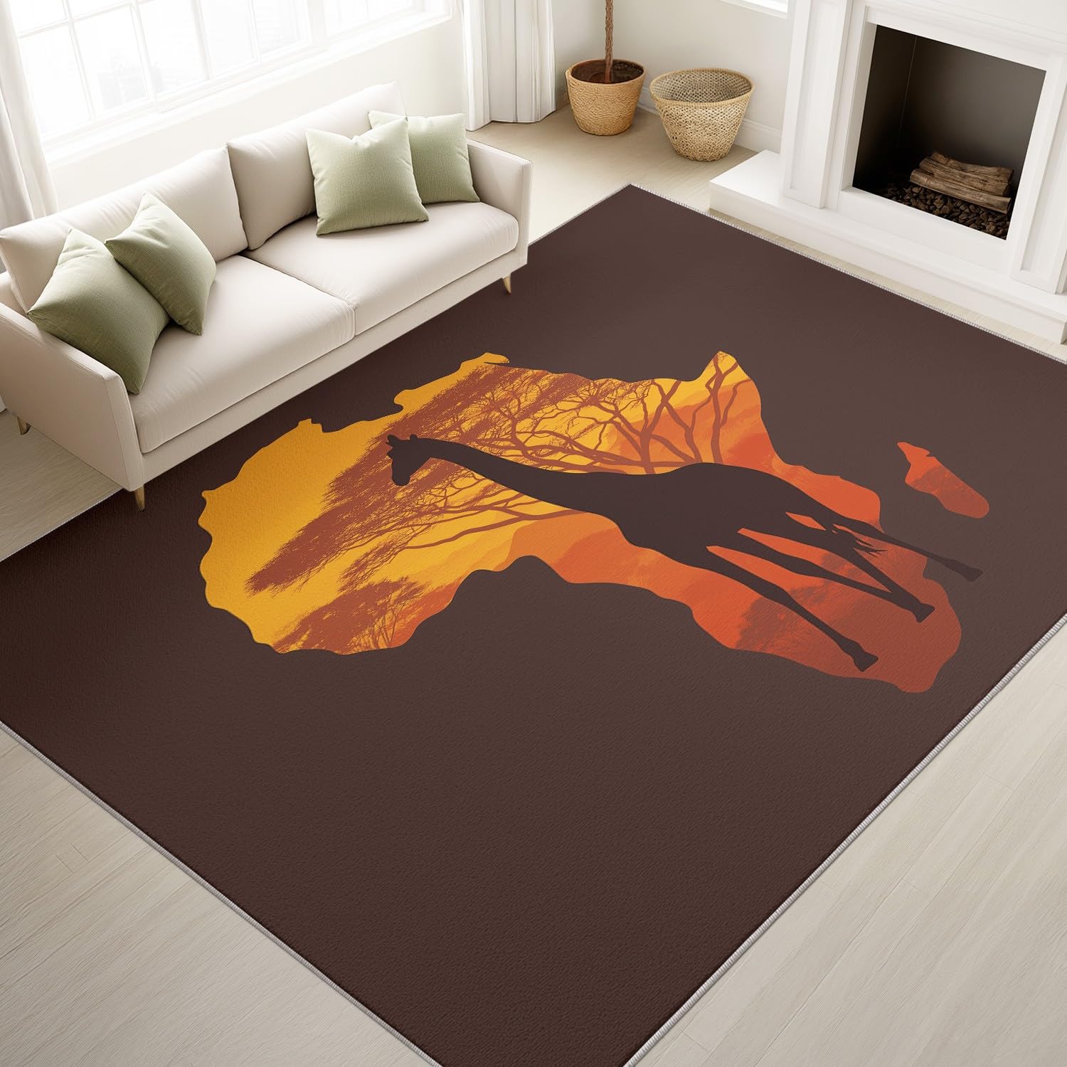 Tapis girafe lavable et antidérapant pour un entretien sans effort