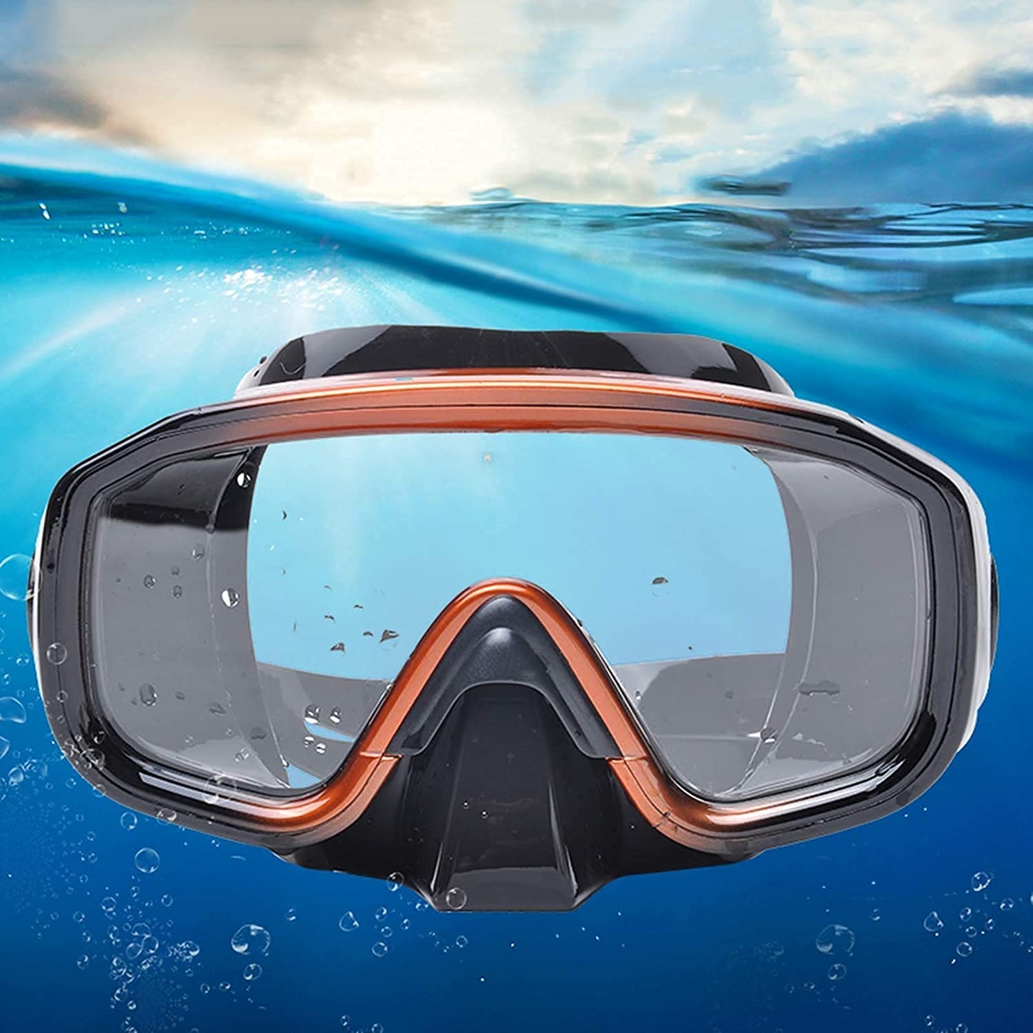 Gafas De Buceo, Máscara Facial Completa, Gafas De Buceo, Snorkel para Hombre, Set De Snorkel Impact Festival, Gafas De Buceo De Vidrio Templado, Impermeables, Color Naranja, Naranja